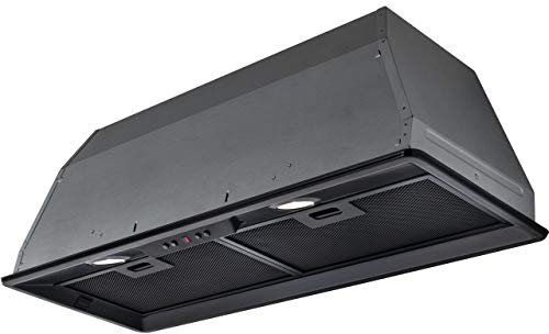 Elica ELB-LUX-BLK-80 70 cm Canopy Cooker Hood - Black - For Ducted/Recirculating Ventilation