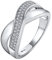 YL Unendlichkeit Kreuz X Ring 925 Sterling Silber mit 5A Zirkonia für Damen(Größe 52）