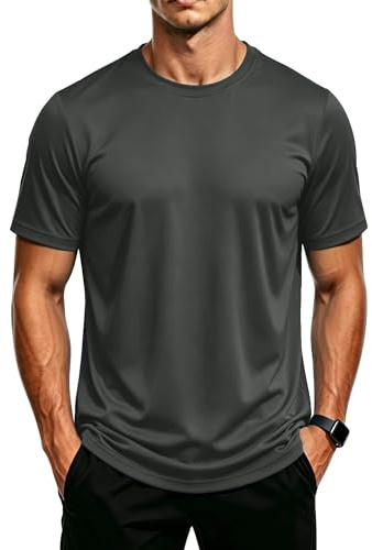 MAGCOMSEN Men's Swim T Shirt Rash Vest UPF 50+ Sun Gym Sports Training Tops | Short Sleeve Tee Shirts, Breathable Moisture Wicking Top, Running, Gym, Casual, Workout, Outdoors, Jogging, Fishing, Walking