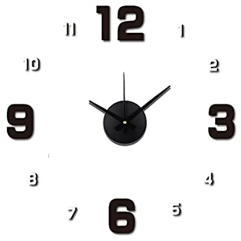 MPM Quality DIY Black and White Wall Clock - DIY 3D Wanduhr, Modern Design Eva Material Wanduhren, Wandtattoo Dekoration fürs Wohnzimmer Kinderzimmer (Schwarz, Weiß) 600 mm