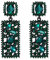 EVER FAITH Rechteck Ohrringe Grün Strass Kristall Geometrische Aussage Drop Kronleuchter Ohrstecker