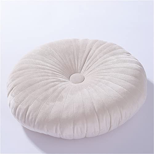 EXQULEG Rund Kissen Zierkissen, Kürbis Samt Wurfkissen Bodenkissen Sitzkissen für Zuhause, Sofa, Bett, Stuhl, Auto Dekoration, 35cm (Beige)