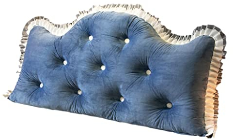 LYRWISHLTD Kopfteil Kissen Lesekissen Kopfteil Nachtkissen Lesekissen Bett Polsterkissen Kissen zum Lesen im Bett Sofa Kopfteil Kissen Kopfteil Nackenrolle (Color : Blue, Size : 200X180cm)