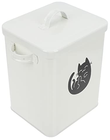 TOPBATHY Pet Food Barrel Tinplate Dog Food Storage Box Sealed Moisture for Storage Use in Kitchen Pantry