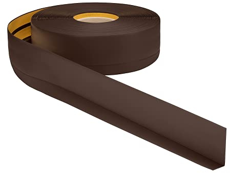 ProfiPVC Battiscopa PVC 50x20 mm - 5 metro, Adesivo, con Striscia Spezzata, Battiscopa Angolare Autoadesivo, flessibile e morbida, montaggio facile, 50x20 mm, Marrone Scuro
