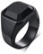 JewelryWe Schmuck Siegelring Herren-Ring Edelstahl Glas Stein Klassiker Viking Ringe Bandring mit Gravur Geschenke für Männer Schwarz Größe 62
