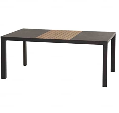 Siena Garden Gartentisch Rondo 180x100 cm anthrazit/Teak Terrassentisch