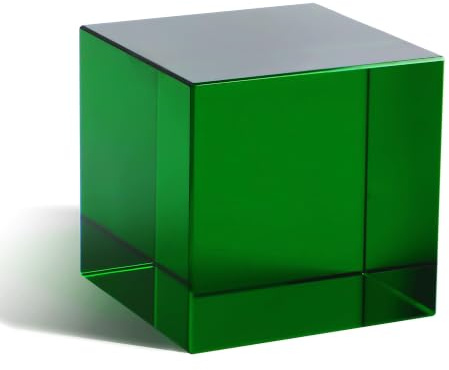 QFkris Pisapapeles prisma de cristal de 2.2 pulgadas, figura de cubo de prisma óptico coleccionable para decoración de oficina o hogar, accesorios científicos geniales, regalo de cumpleaños (verde)