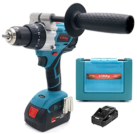 Vikky Visseuse à percussion sans fil 20 V 4,2 Ah avec poignée supplémentaire, perceuse marteau perforateur 1/2, moteur sans balais, couple max. 130 Nm