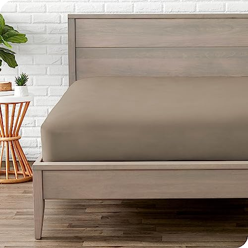 Bare Home - Spannbettlaken 180 x 200 cm - Doppelt gebürstete Polyester-Mikrofaser - 30 cm Tiefe Tasche - Oeko-TEX Standard 100, 180 x 200, Taupe