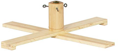 artplants.de Holz Weihnachtsbaumständer Jordi für Kunsttannen, Hellbraun, 17cm, Ø53cm - Christbaumständer