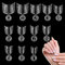 MWOOT 600 Pièces Ovale Court Faux Ongles Artificiel Capsules Ongles Nail Tips, Français Acrylique Faux Ongles Pointues Extension Autocollants pour DIY Salon Manucure Décoration,12 Tailles(Transparent)
