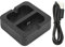 Ring Batterij, Double Chargeur pour Sonnette Vidéo Anneau en Plastique Batterie Port Batteries avec 2 Projecteurs de Charge Cam & Stick Up