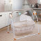 Electric Baby Crib Cradle 0-25Kg Infant Rocker Auto Swing Bed Baby Cradle Baby Swing Chair Automatic Rocking Chair Big Space, Five Gears Adjustable, Intelligent Control(No Battery) (Khaki)