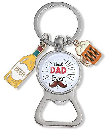 Porte-clés décapsuleur pour papa, cadeau pour homme, fête des pères, cadeau de fête des pères de la part de sa fille, fils, cadeau amusant pour papa amateur de bière pour papa, cadeaux de Noël