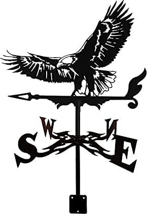Wetterfahne, Elster, Vogel, Adler, Silhouette, Wetterfahne, Windrichtungsanzeiger, Edelstahl, korrosionsbeständig, Wetterhahn, Messwerkzeug mit Montagehalterung (Adler)
