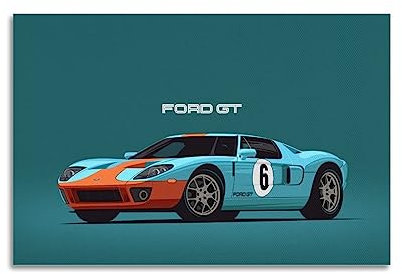 DIMAO Super Auto-Poster für Ford GT40 Sportwagen, dekorative Leinwand, Wand- und Kunstbild, 30 x 45 cm