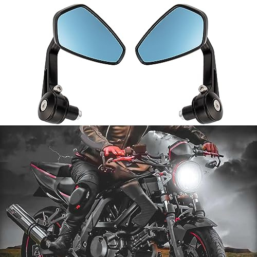 BREDUXSER Lenkerendenspiegel Motorrad Spiegel Rückspiegel Universal 7/822mm Lenker Aluminium Runder Seitenspiegel für Street Bike Roller Moped Supermoto Quad ATV