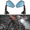 BREDUXSER Lenkerendenspiegel Motorrad Spiegel Rückspiegel Universal 7/822mm Lenker Aluminium Runder Seitenspiegel für Street Bike Roller Moped Supermoto Quad ATV (Schwarz#4)