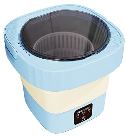 HOSATIGER Machine à Laver Portable Mini Laveuse SéCheuse Pliable Petite Laveuse à Seau D'éLution pour Dortoir D'Appartement, Voyage Prise UE-A