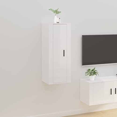 Vitrine - Centre de divertissement - Consoles - Meuble TV - Blanc brillant - 40 x 34,5 x 100 cm - Pour salon, chambre à coucher, etc