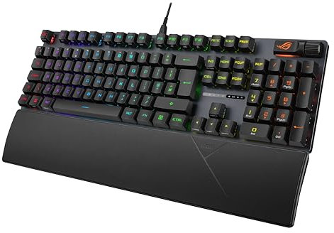 Clavier de Jeu ASUS ROG Strix Scope II RX IP57 Mousse amortissante Commutateurs optiques Rouges pré-lubrifiés ROG RX, Touches PBT, Commande Multifonction, Touches de Fonction