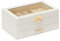 Enthralite Portagioie con coperchio in vetro, organizer per gioielli con cassetto per collane, orecchini, anelli, bracciali, regalo per donne e ragazze, colore bianco