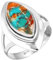 Jeweloporium Mehrfarbig Real Stachelige Auster 925 Silber Ringe für Frauen Edelstein Cocktail Silber Ringe Größe 54(17.2) Halloween Geschenk viktorianisch Schmuck