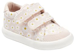 Vertbaudet Mädchen Baby Stoffschuhe, Klett rosa Bedruckt 24