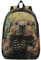 NEZIH Rucksack aus Segeltuch mit Biber-Druck, Outdoor-Reisetasche, lässiger Tagesrucksack, Stoff, Reißverschluss, Schwarz, Small