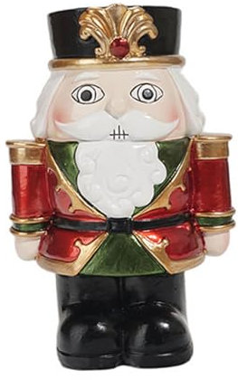 ULDIGI Weihnachtlicher Nussknacker Kerzenhalter Aus Hochwertigem Kunstharz Festliche Tischdekoration Für Weihnachten Für Stimmungsvolle Abende Und Besondere Anlässe