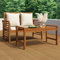 Buzaza 2-TLG. Garten-Lounge-Set mit Cremeweißen Kissen Balkon MöBel Set Lounge MöBel Outdoor Garten LoungemöBel Set Massivholz