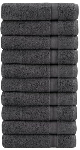 Bettwäsche & Bettwäsche, Handtücher, Premium-Handtücher, Anthrazit, 50 x 100 cm, 600 g/m², 100 % Baumwolle, 10 Stück