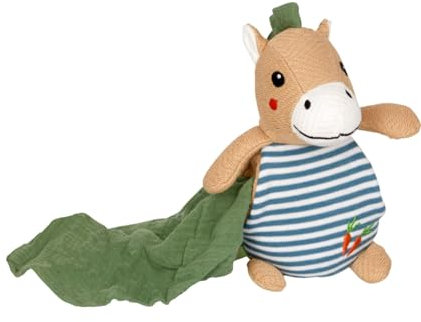 Kuscheltier mit Schnuffeltuch, Pferd, 12 x 18 cm, Schnuffeltuch 25 x 25 cm, Baumwolle, recyceltes Polyester