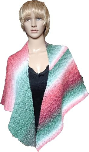 AngiesStrickZauber : Selbstgestrickt/Handgemacht/Dreieckstuch/Schultertuch/Wickelschal/Schal/gestrickt/Wickelschal/Merino Optik/Glitzer/Christmas Edition