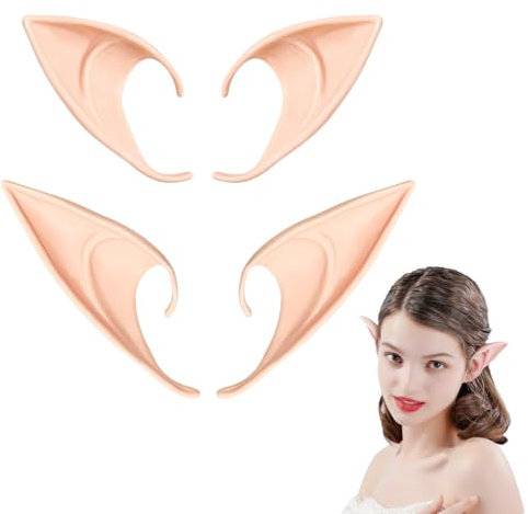 2 Paar Elfenohren, Elf Ears für Kinder und Erwachsene, Cosplay Fairy Elfen Ohren, für Karneval Halloween Kostüm Party Cosplay Zubehör