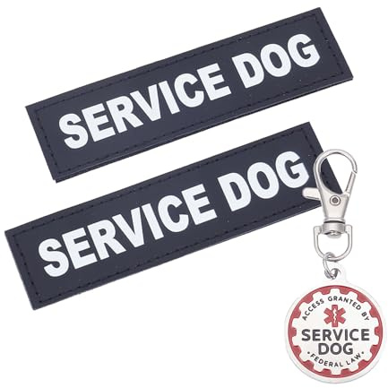 NICENEEDED Juego de 3 Parche para Perros de Servicio, Placas de Identificación para Perros Service para Arnés, Parches para Arnés de Chaleco para Perros Etiquetas para Perros Extraíbles Etiqueta