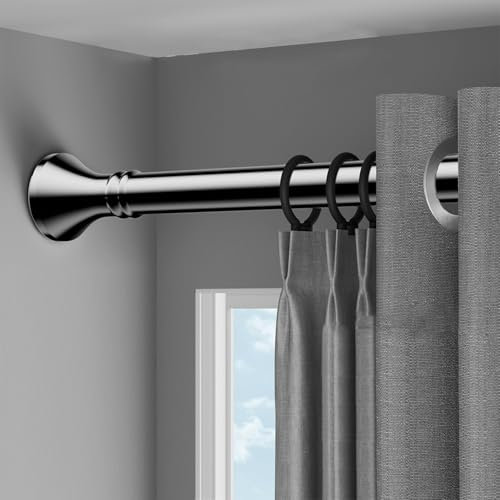 Gardinenstange Ohne Bohren Lang Gardinenstange Extra 40-500cm Länge Duschstange Edelstahl Klemmstange Ausziehbar für Badezimmer, Schrank, Schlafzimmer und Balkon(Edelstahl,210-300cm)