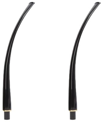 2 Pcs Pfeifen Mundstück aus Schwarzem Acryl für Tabakpfeifen – Pfeifenmundstück-Ersatz mit 188 mm Länge，Für 9-mm-Filter
