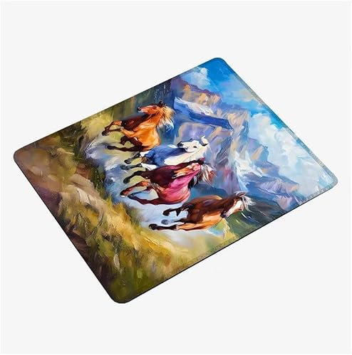 Mouse Pad Horse Mouse Mat Small 200x150x3mm Desk Mat, Mini Desk Pad Mountain Mousepad with Stitched Edges, Waterproof Surface, Gaming Mousemat for Wireless Mouse Travel Office Laptop Portable H1-1372