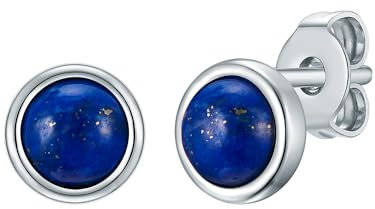 Rafaela Donata Damen Ohrstecker aus 925/- Sterling Silber mit Lapislazuli blau