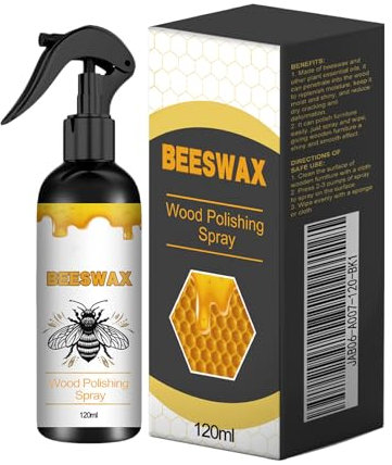 KOAHDE Beeswax for Furniture Spray,Beeswax Spray Furniture Polish and Cleaner,Bees-Wax Polishing & Cleaning Spray,Bees-Wax Spray for Floors,Beeswax Furniture Polish Wood Wax Spray,120ML,1PC