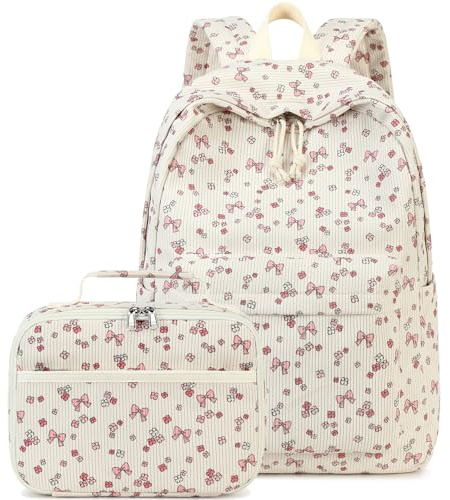 CAMTOP Backpack for Girls Boys Kids School Backpack with Lunch Box Preschool Kindergarten BookBag Set, Pink Bowknot, M