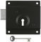 [FIXINGS DIRECT] 4” Press Lock for Gates – Garden Gate Lock with Keys, Easy Fit Black Shed & Greenhouse Locks, Surface Mounted Bolt – Keyed for Outdoor Security