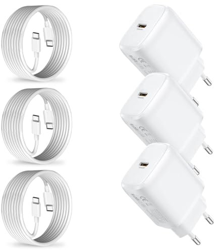 3Pack 45W USB C Chargeur pour Samsung Galaxy S25 Ultra/S24 Ultra/S25 Plus/S24 FE/S23/S22 S21 S20/A56 5G/A36 A26 A16/A55 A54 A53/A35 A34 A25/Z Fold 5 6 7 Prise Rapide Adaptateur Secteur USB Cet Cable