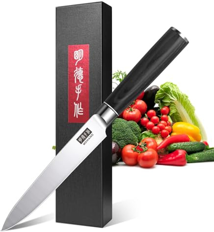 MDHAND Obstmesser Kochmesser Allzweckmesser Profi 13 cm Küchenmesser | Chefmesser aus rostfreiem Deutscher Edelstahl mit Ergonomischem Griff