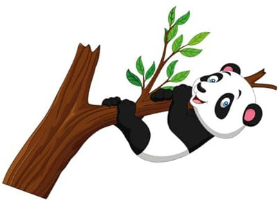 Panda Wandaufkleber aus Pvc für Kinderzimmer und Zuhause | Selbstklebende Deko für Hintergrundwand, Tiermotiv im Panda Design, Passend für Schrankflächen