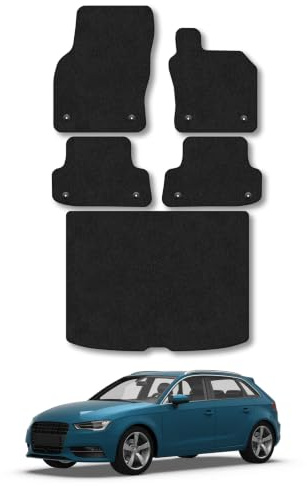 Audi A3 (2012-2020) Carpet Car Mats | Black Edge Trim Tailored Fit Floor Mats Full Coverage Protection Accessories Easy Clean Anti Slip Made in the UK