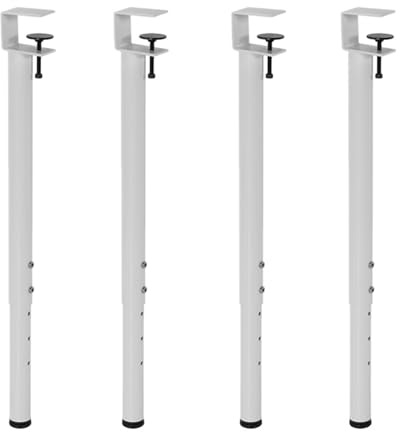 F-type Clamp-on Table Legs No Drilling Required Adjustable 20/30 Centimeters Height Metal Desk Leg Adjustable Non-slip Foot Pads Portable Frames for Book/office/outdoor Camping Height 13.8/23.6