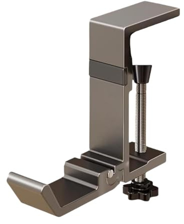 perfk Kaminsims-Aufhänger, unter dem Schreibtisch, Kleiderhaken, Zubehör, Verstellbarer Kopfhörerhalter, Rucksackhalter für Kamin, Büro, Zuhause, Grau